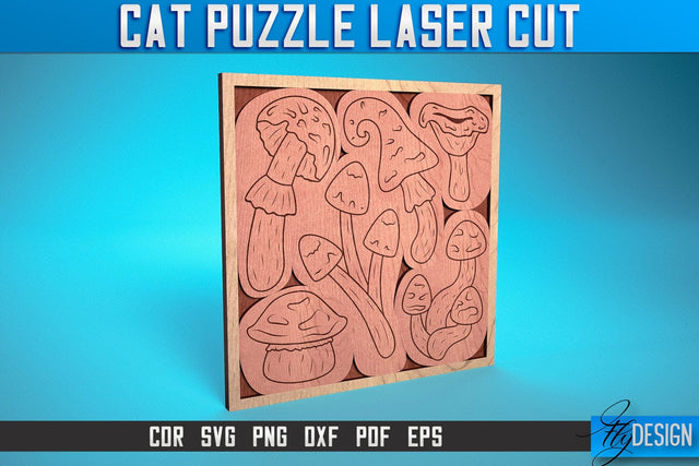 Cat Puzzle Laser Cut SVG | Puzzle Game Laser Cut SVG Design | CNC Files SVG Fly Design 