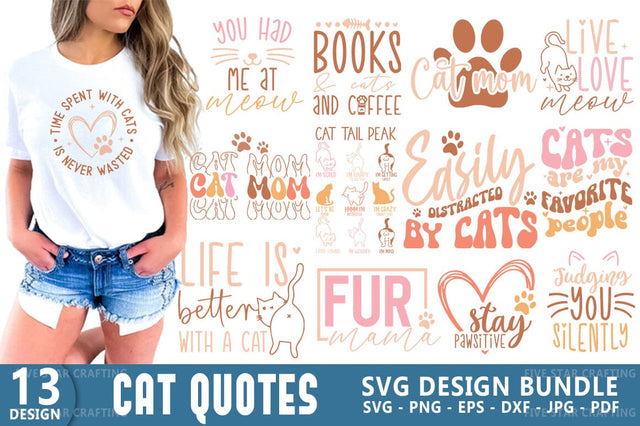 Cat Quote SVG Design Bundle SVG FiveStarCrafting 