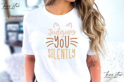 Cat Quote SVG Design, Judging you silently SVG FiveStarCrafting 