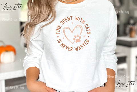 Cat Quote SVG Design, Time spent with cats SVG FiveStarCrafting 
