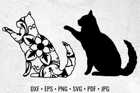Cat Reaching Out mandala cat cut file SVG Angel on Empire 