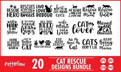 Cat Rescue SVG Designs Bundle SVG PatternFeed8 