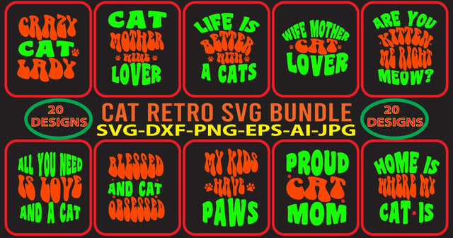 CAT-RETRO-SVG-BUNDLE SVG Syaman 