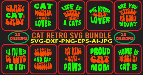 CAT-RETRO-SVG-BUNDLE SVG Syaman 