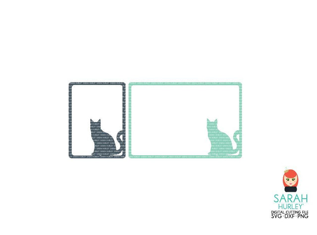 Cat Silhouette Journalling Card SVG Sarah Hurley 