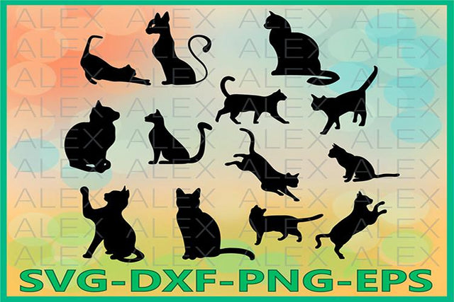 Cat Silhouettes SVG SVG AlexSVGStudio 