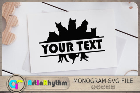 Cat Split Monogram Svg, Cats Svg, Cat Monogram Svg, Cat Cliparts SVG Artinrhythm shop 