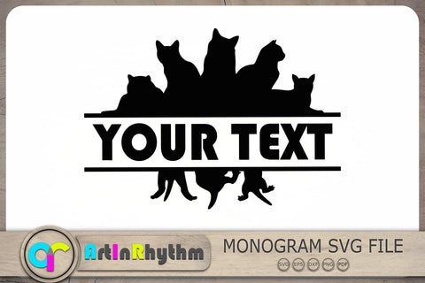 Cat Split Monogram Svg, Cats Svg, Cat Monogram Svg, Cat Cliparts SVG Artinrhythm shop 