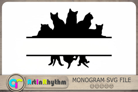 Cat Split Monogram Svg, Cats Svg, Cat Monogram Svg, Cat Cliparts SVG Artinrhythm shop 