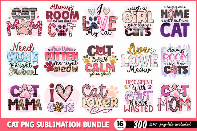 Cat Sublimation Bundle, cat sayings sublimation bundle Sublimation Regulrcrative 