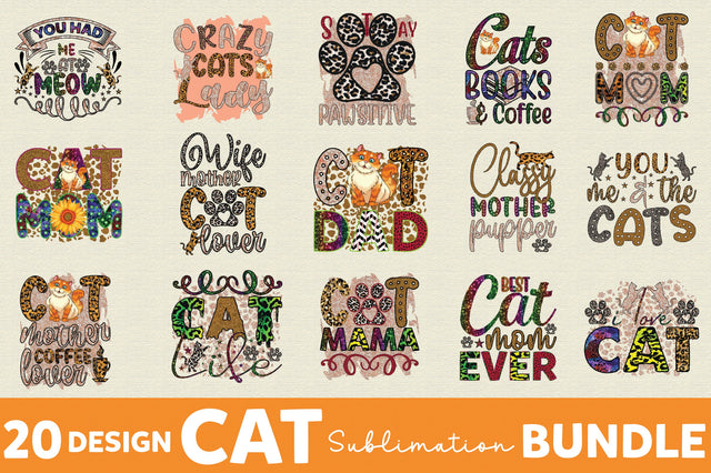 Cat Sublimation Bundle Sublimation SVGArt 