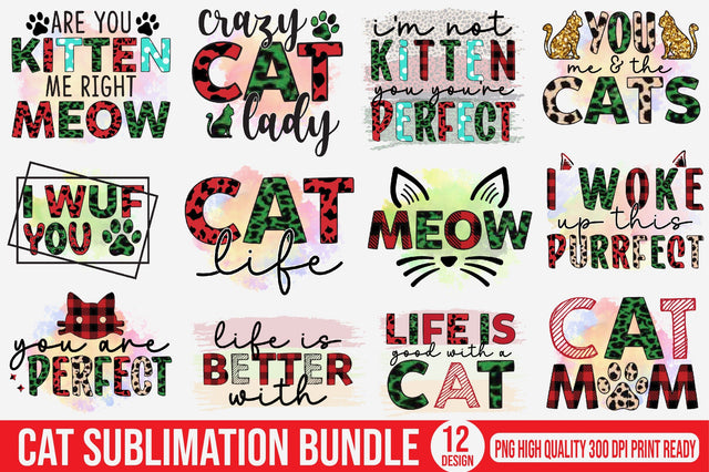 Cat Sublimation Bundle Sublimation SVGista 