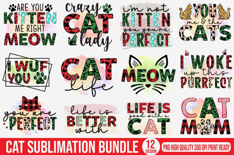 Cat Sublimation Bundle Sublimation SVGista 