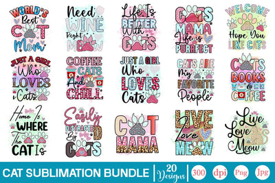 Cat Sublimation Bundle Sublimation SVGs,Quotes and Sayings,Food & Drink,On Sale, Print & Cut Sublimation DesignPlante 503 