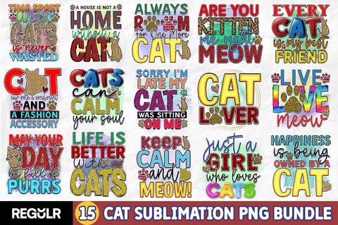 Cat Sublimation Bundle SVG Regulrcrative 