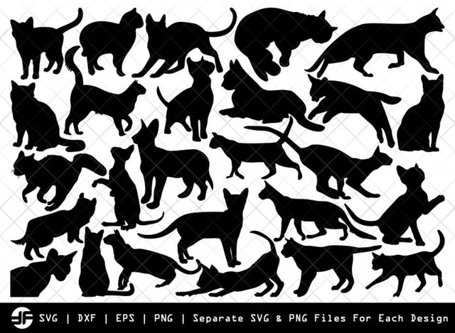Cat SVG | Animal SVG | Silhouette Bundle | Cut File SVG ETC Craft 