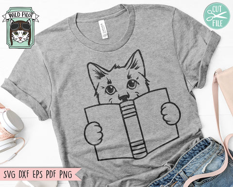 Cat SVG, Books SVG, Reading SVG, Cat Clipart, Kitty svg, Animal svg, Book Lover svg, Librarian svg, Reading png, Kitten svg, Pet svg SVG Wild Pilot 
