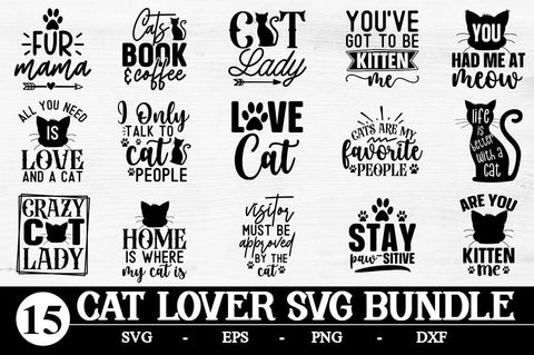 Cat SVG Bundle, Cat Lover Cut Files, Cat SVG quotes SVG Svgcraft 