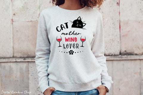 Cat svg bundle, funny cat quote, cat lover designs SVG Digital Rainbow Shop 