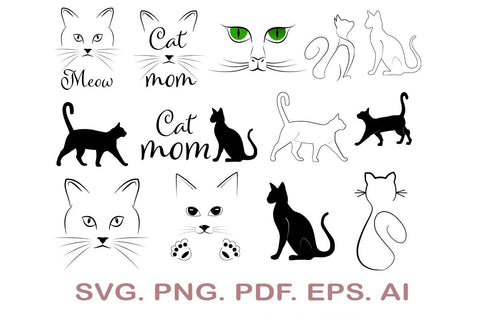 cat svg bundle, funny cat svgs, funny cat quotes svg, funny sarcastic cat svg, cat mom svg, cat mama svg, I love my cat svg, funny cat sayings SVG MagicDesignUS 