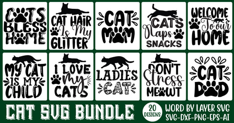 Cat svg bundle, funny cat svgs, funny cat quotes svg, funny sarcastic cat svg, cat mom svg cat mama svg I love my cat svg, funny cat sayings SVG Rafiqul20606 