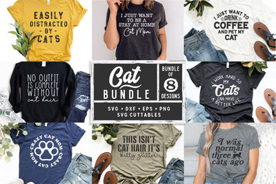 Cat svg Bundle - Funny Cut File - Cat svg - dxf - eps - png - Silhouette - Cricut - Digital File SVG Svg Cuttables 