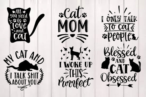 Cat svg Bundle - Funny Cut File - Cat svg - dxf - eps - png - Silhouette - Cricut - Digital File SVG Svgcraft 