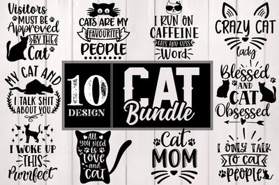 Cat svg Bundle - Funny Cut File - Cat svg - dxf - eps - png - Silhouette - Cricut - Digital File SVG Svgcraft 
