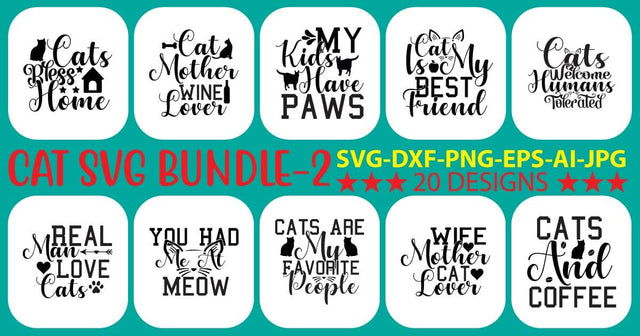 Cat SVG Bundle SVG Syaman 
