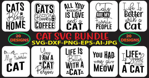 Cat SVG Bundle SVG Syaman 