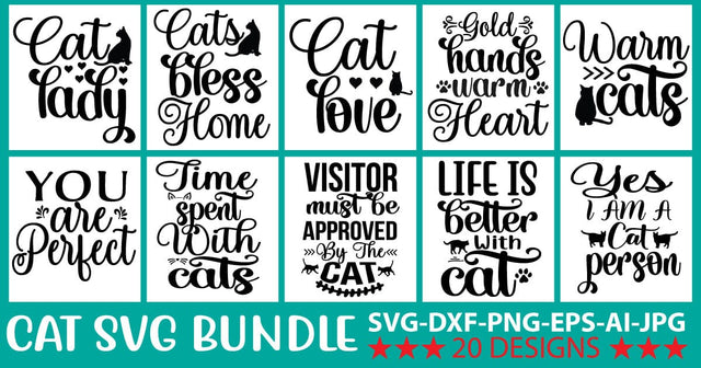 Cat SVG Bundle SVG Syaman 