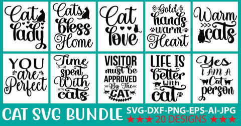 Cat SVG Bundle SVG Syaman 