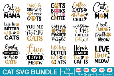Cat SVG Bundle SVGs,Quotes and Sayings,Food & Drink,On Sale, Print & Cut SVG DesignPlante 503 