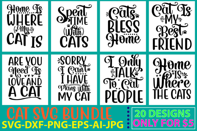 Cat Svg Bundle Vol. 2 SVG Syaman 