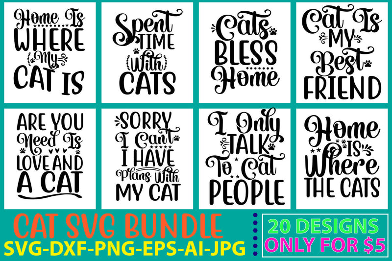 Cat Svg Bundle Vol. 2 SVG Syaman 