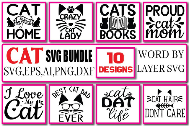 Cat SVG Bundle Vol. 3 SVG Craftlabsvg24 