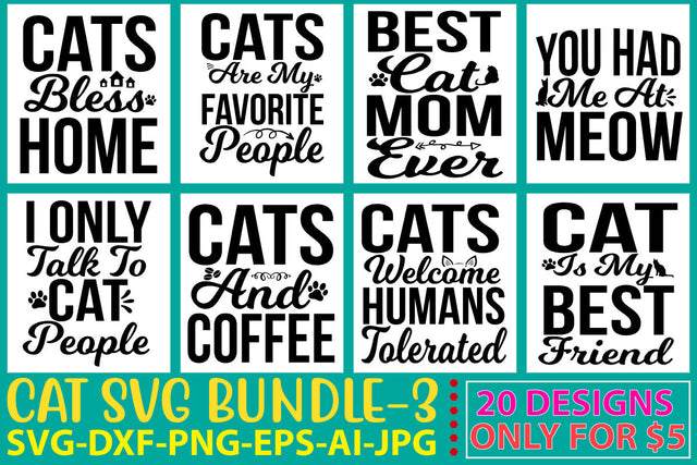 Cat Svg Bundle Vol. 3 SVG Syaman 