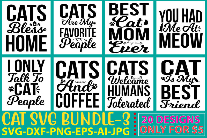 Cat Svg Bundle Vol. 3 SVG Syaman 