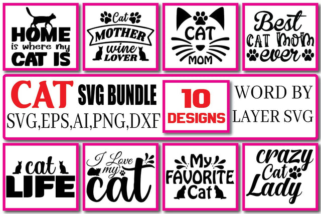 Cat SVG Bundle Vol. 4 SVG Craftlabsvg24 