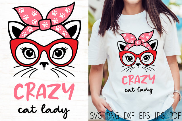 Cat svg, crazy cat lady, funny cat quote SVG Digital Rainbow Shop 