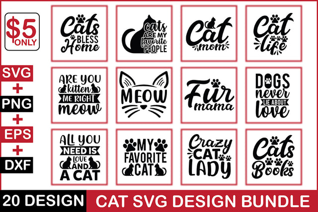Cat Svg Design Bundle SVG Rupkotha 
