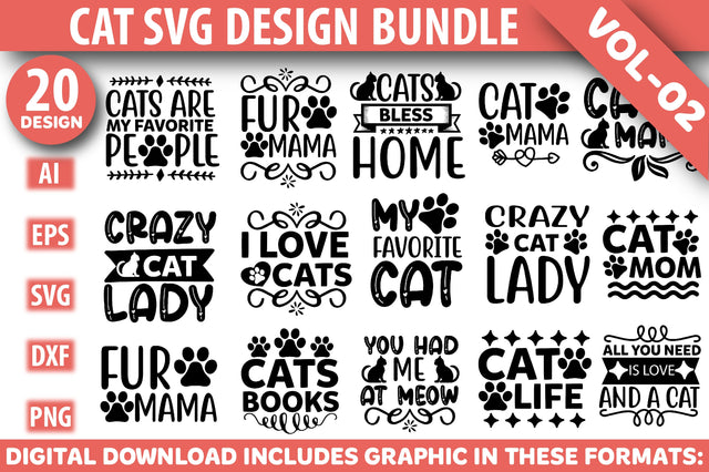 Cat Svg Design Bundle SVG Rupkotha 