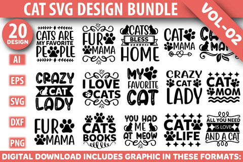 Cat Svg Design Bundle SVG Rupkotha 