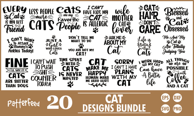 Cat SVG Designs Bundle SVG PatternFeed8 
