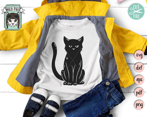 Cat SVG file, Cat Cut File, Cat Silhouette SVG, Black Cat svg, Halloween SVG File, Black Cat Cut File, Black Cat Clipart, Black Cat Vector SVG Wild Pilot 