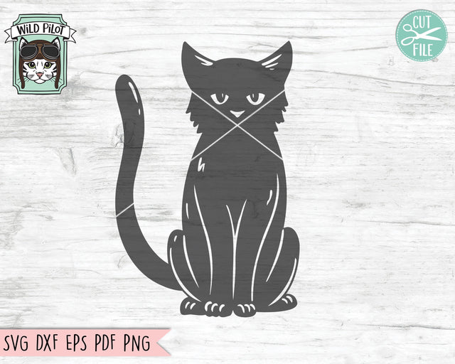 Cat SVG file, Cat Cut File, Cat Silhouette SVG, Black Cat svg, Halloween SVG File, Black Cat Cut File, Black Cat Clipart, Black Cat Vector SVG Wild Pilot 