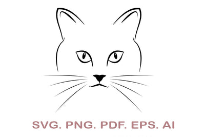 Cat SVG File, Cat Face SVG, Animal Face SVG, Cute Cat SVG, Kitten SVG File, Pet SVG, Animal SVG SVG MagicDesignUS 