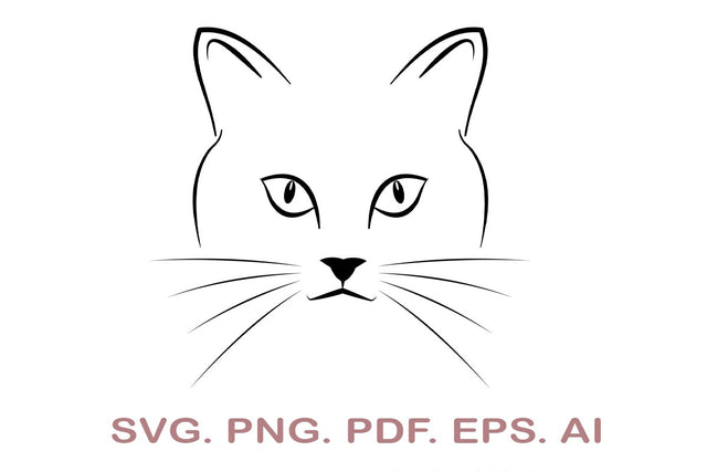 Cat SVG File, Cat Face SVG, Animal Face SVG, Cute Cat SVG, Kitten SVG File, Pet SVG, Animal SVG SVG MagicDesignUS 