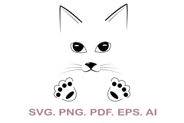 Cat SVG File, Cat Face SVG, Animal Face SVG, Cute Cat SVG, Kitten SVG File, Pet SVG, Animal SVG SVG MagicDesignUS 