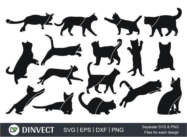 Cat SVG Files, Funny cat SVG, Black Cats, Funny Cats, Cut file, for silhouette, Cat SVG bundles, SVG, Eps, Dxf, clipart SVG Dinvect 